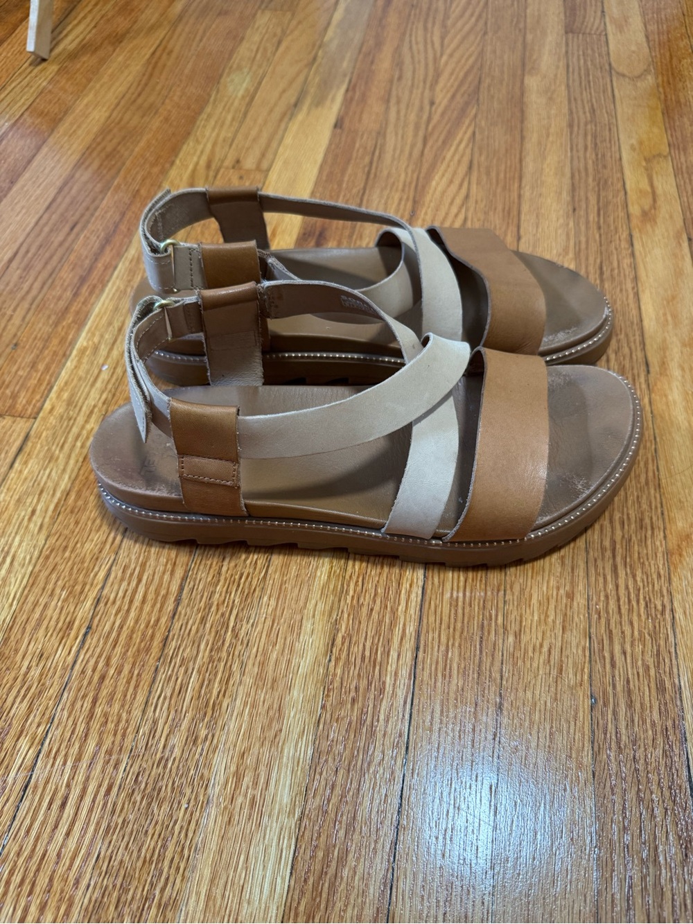 Sorel Women's Two-Tone Strappy Sandals - Brown & Cream